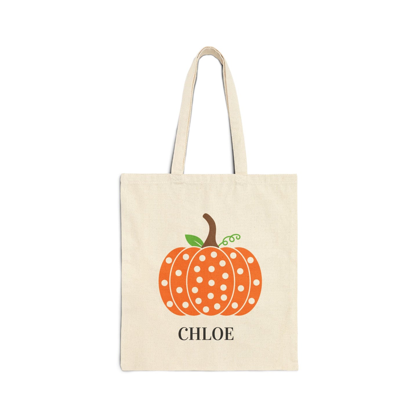 Orange Polka Dot Pumpkin Tote Bag