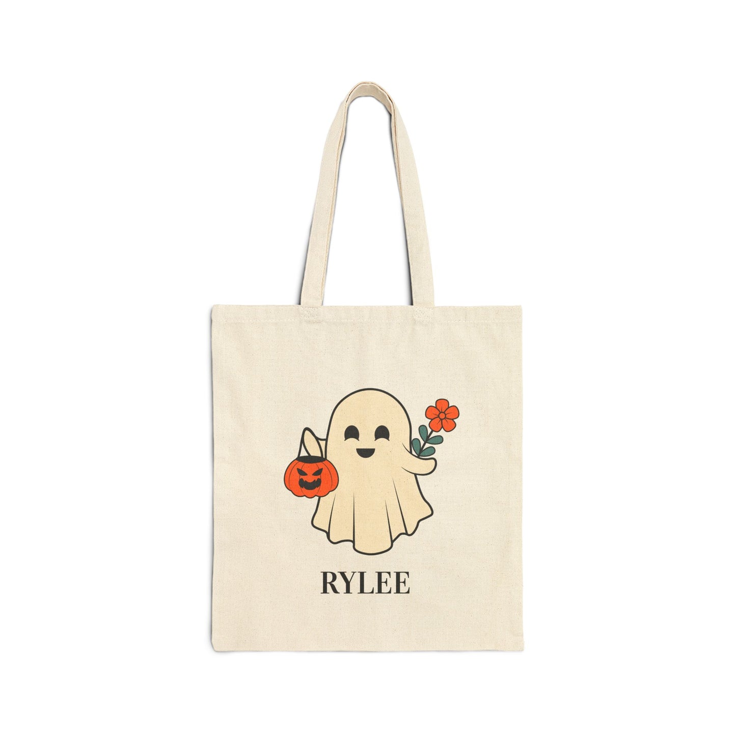 Retro Ghost with Flower Tote Bag