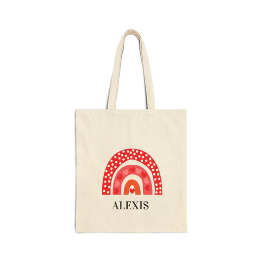 Red Heart Rainbow Tote Bag